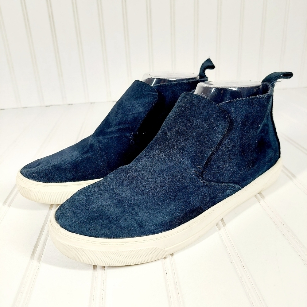 DOLCE VITA Roselyn Leather Suede Slip On High Top Pull Tab Sneakers A327